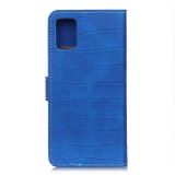 Peňaženkové kožené puzdro Crocodile Flip na Xiaomi Redmi Note 10/10S - Modrá