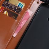 Peňaženkové kožené puzdro na Motorola Moto E7 Power - Červená
