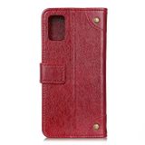 Peňaženkové kožené puzdro Copper Nappa na Xiaomi Redmi Note 10/10S - Vínovo červená