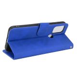 Peňaženkové kožené puzdro Solid Color na Moto G10/G20/G30 - Modrá
