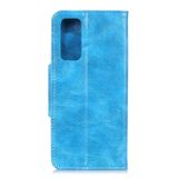 Peňaženkové kožené puzdro CRAZY na Oppo Reno 5 5G - Modrá