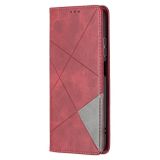 Peňaženkové kožené puzdro Rhombus na Xiaomi Redmi Note 10/10S - Červená