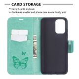 Peňaženkové kožené puzdro Two Butterflies na Xiaomi Redmi Note 10/10S - Zelená