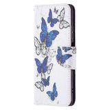 Peňaženkové kožené puzdro Drawing na Xiaomi Redmi Note 10/10S - Blue Butterflies