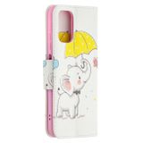 Peňaženkové kožené puzdro Drawing na Xiaomi Redmi Note 10/10S - Umbrella Elephant