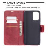 Peňaženkové kožené puzdro Retro Lambskin na Xiaomi Redmi Note 10/10S - Červená