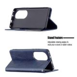 Peňaženkové kožené puzdro RHOMBUS na Huawei P50 Pro – Modrá