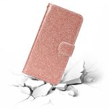 Peňaženkové Glitter puzdro Powder na Samsung Galaxy S21 Ultra 5G - Zlatoružová