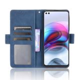 Peňaženkové kožené puzdro SKIN na Motorola Moto G100 - Modrá