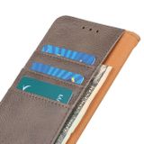 Peňaženkové kožené puzdro KHAZNEH Cowhide Texture na Samsung Galaxy S21 FE - Khaki