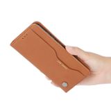 Peňaženkové kožené puzdro Knead skin na Xiaomi Redmi Note 10/10S - Hnedá