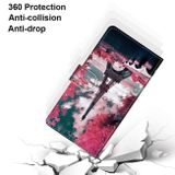 Peňaženkové kožené puzdro DRAWING na Xiaomi Redmi Note 10 5G - Pink Flower Tower Bridge