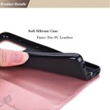 Peňaženkové kožené puzdro ROSE na Xiaomi Redmi Note 10 Pro - Ružovozlatá