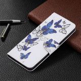 Peňaženkové kožené puzdro DRAWING na Xiaomi Redmi Note 10 Pro - Blue Butterflies