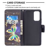 Peňaženkové kožené puzdro DRAWING na Xiaomi Redmi Note 10 Pro - Big Butterfly