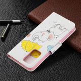 Peňaženkové kožené puzdro DRAWING na Xiaomi Redmi Note 10 Pro - Umbrella Elephant
