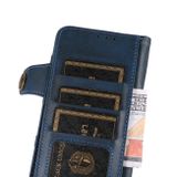 Peňaženkové kožené puzdro KHAZNEH na Motorola Moto G50 - Modrá