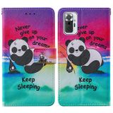 Peňaženkové kožené puzdro PAINTING na Xiaomi Redmi Note 10 Pro - Sleeping Panda