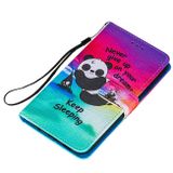 Peňaženkové kožené puzdro PAINTING na Xiaomi Redmi Note 10 Pro - Sleeping Panda