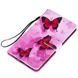 Peňaženkové kožené puzdro PAINTING na Xiaomi Redmi Note 10 Pro - Pink Butterfly