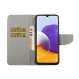 Peňaženkové kožené puzdro DRAWING na Samsung Galaxy A22 4G - Rose Butterfly