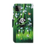 Peňaženkové kožené puzdro DRAWING na Samsung Galaxy A22 5G - Panda