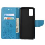 Peňaženkové kožené puzdro BUTTERFLY na Xiaomi Redmi Note 10 5G - Modrá