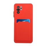 Gumený kryt CARD SLOT na Xiaomi Redmi Note 10 Pro - Červená