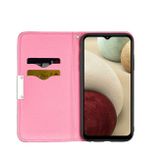 Peňaženkové kožené puzdro LITCHI na Samsung Galaxy A22 4G - Ružová
