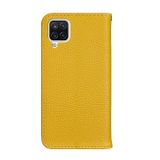 Peňaženkové kožené puzdro LITCHI na Samsung Galaxy A22 4G - Žltá