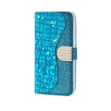 Peňaženkové Glitter puzdro CROCODILE na Samsung Galaxy A22 5G - Modrá