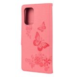 Peňaženkové kožené puzdro Butterflies na Xiaomi Redmi Note 10/10S - Ružová