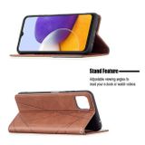 Peňaženkové kožené puzdro RHOMBUS na Samsung Galaxy A22 5G - Hnedá