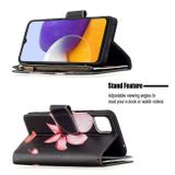 Peňaženkové kožené puzdro DRAWING na Samsung Galaxy A22 5G - Lotus