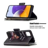 Peňaženkové kožené puzdro DRAWING na Samsung Galaxy A22 5G - Bear