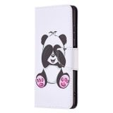 Peňaženkové kožené puzdro DRAWING na Samsung Galaxy A22 5G - Panda