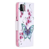Peňaženkové kožené puzdro DRAWING na Samsung Galaxy A22 5G - Peach Blossom and Butterfly