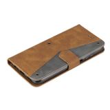 Peňaženkové kožené puzdro STITCHING na Xiaomi Redmi Note 9T - Hnedá