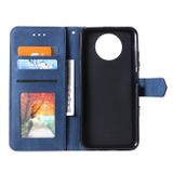 Peňaženkové kožené puzdro STITCHING na Xiaomi Redmi Note 9T - Modrá