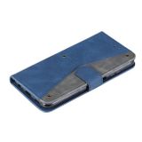 Peňaženkové kožené puzdro STITCHING na Xiaomi Redmi Note 9T - Modrá