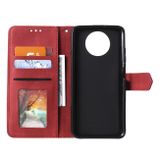 Peňaženkové kožené puzdro STITCHING na Xiaomi Redmi Note 9T - Červená