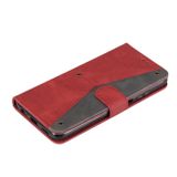 Peňaženkové kožené puzdro STITCHING na Xiaomi Redmi Note 9T - Červená