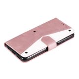 Peňaženkové kožené puzdro STITCHING na Xiaomi Redmi Note 9T - Ružová