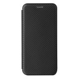 Peňaženkové Carbon puzdro na Samsung Galaxy A22 4G - Čierna
