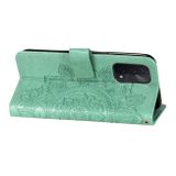 Peňaženkové kožené puzdro FLOWERS na Oppo A54 5G - Zelená
