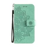 Peňaženkové kožené puzdro 7-petals na Xiaomi Redmi Note 10/10S - Zelená