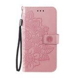 Peňaženkové kožené puzdro 7-petals na Xiaomi Redmi Note 10/10S - Ružovo zlatá