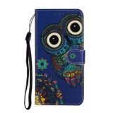 Peňaženkové kožené puzdro OIL na Samsung Galaxy A22 4G - Blue Owl