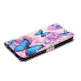 Peňaženkové kožené puzdro OIL na Samsung Galaxy A22 4G - Purple Flower Butterfly