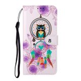 Peňaženkové kožené puzdro OIL na Samsung Galaxy A22 4G - Owl Wind Chimes